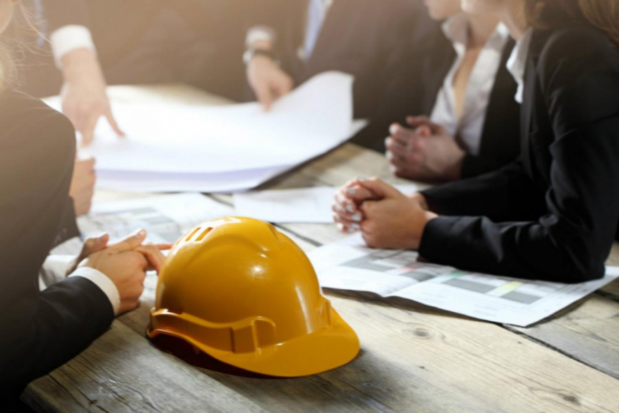 Team of workers in safety gear